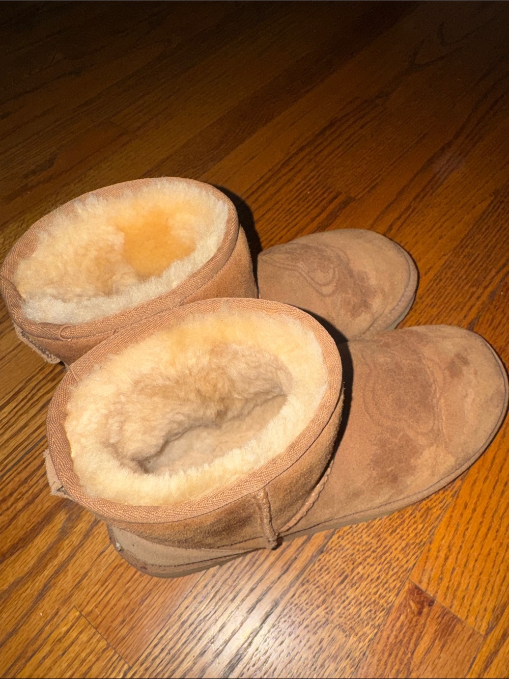 UGG Chestnut Suede Shearling-Lined Short Boots